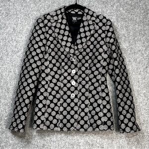 Worth Women’s Size 4 Black White Print Blazer Jacket 4 Button Front Career EUC